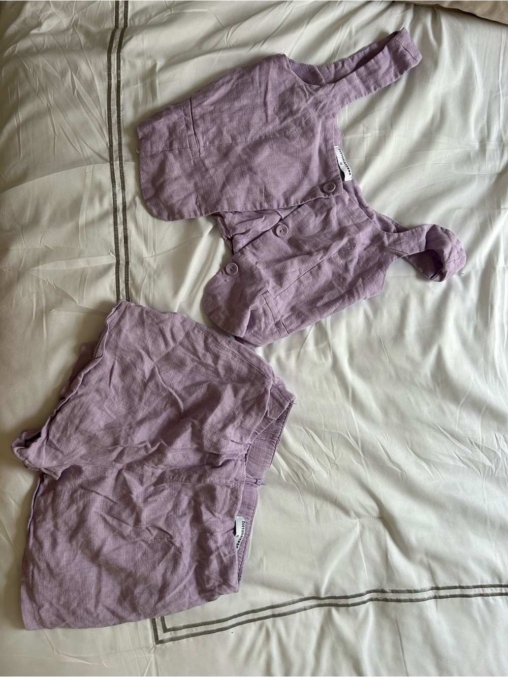 Lavender Linen-Look Two-Piece Skirt Set - Unbranded